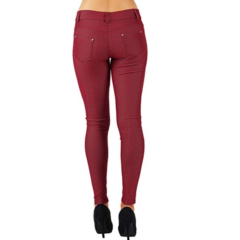 Jean Look Jeggings Slim Fit Pull Up Pants  - Picture 3 of 5